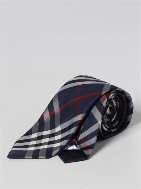 navy burberry tie